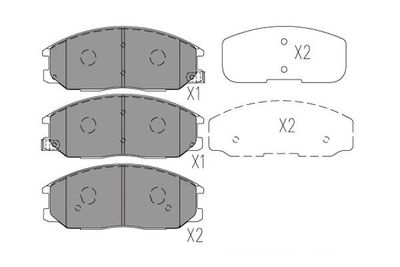 KBP7509 KAVO PARTS Комплект тормозных колодок, дисковый тормоз