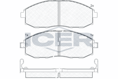 141266 ICER Комплект тормозных колодок, дисковый тормоз