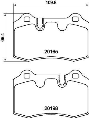 8DB355015881 HELLA PAGID Комплект тормозных колодок, дисковый тормоз