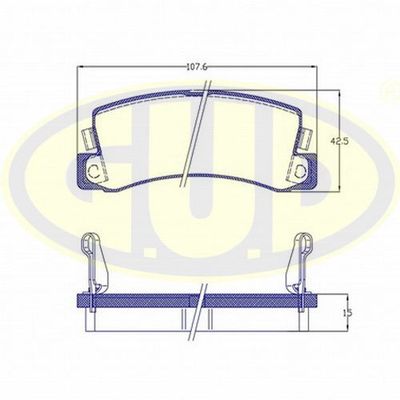 GBP021422 G.U.D. Комплект тормозных колодок, дисковый тормоз
