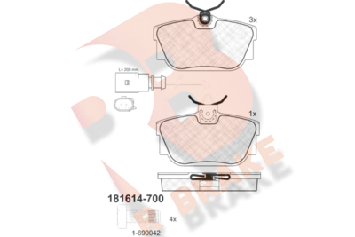 RB1614700 R BRAKE Комплект тормозных колодок, дисковый тормоз