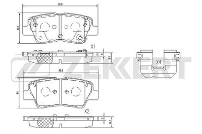 BS1095 ZEKKERT Комплект тормозных колодок, дисковый тормоз