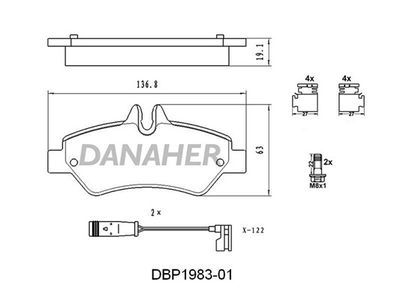 DBP198301 DANAHER Комплект тормозных колодок, дисковый тормоз