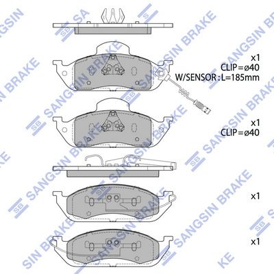 SP1923 Hi-Q Комплект тормозных колодок, дисковый тормоз