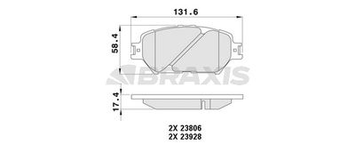 AA0483 BRAXIS Комплект тормозных колодок, дисковый тормоз