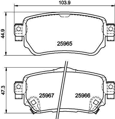 8DB355039591 HELLA PAGID Комплект тормозных колодок, дисковый тормоз