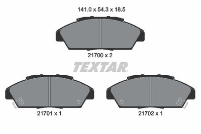 2170001 TEXTAR Комплект тормозных колодок, дисковый тормоз