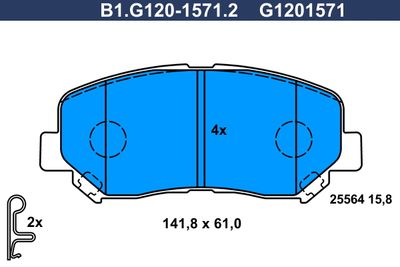 B1G12015712 GALFER Комплект тормозных колодок, дисковый тормоз