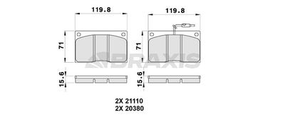 AB0332 BRAXIS Комплект тормозных колодок, дисковый тормоз