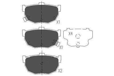 KBP6544 KAVO PARTS Комплект тормозных колодок, дисковый тормоз