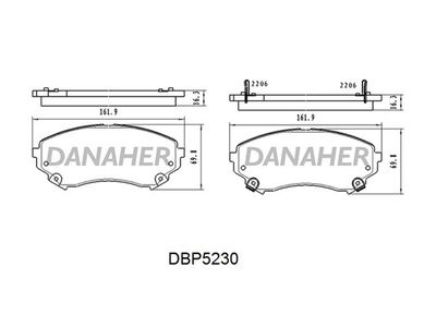 DBP5230 DANAHER Комплект тормозных колодок, дисковый тормоз