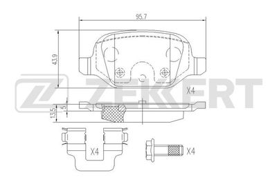 BS1108 ZEKKERT Комплект тормозных колодок, дисковый тормоз