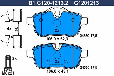 B1G12012132 GALFER Комплект тормозных колодок, дисковый тормоз