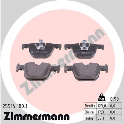 255141801 ZIMMERMANN Комплект тормозных колодок, дисковый тормоз