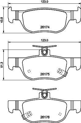 8DB355040101 HELLA Комплект тормозных колодок, дисковый тормоз