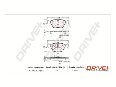 DP1010100883 Dr!ve+ Комплект тормозных колодок, дисковый тормоз