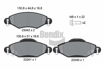 BPD1245 BENDIX Braking Комплект тормозных колодок, дисковый тормоз