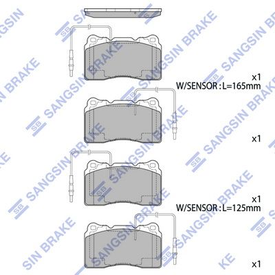 SP4145B Hi-Q Комплект тормозных колодок, дисковый тормоз