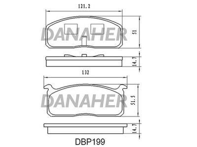 DBP199 DANAHER Комплект тормозных колодок, дисковый тормоз