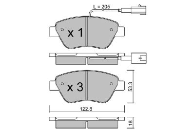 BPPE1007 AISIN Комплект тормозных колодок, дисковый тормоз