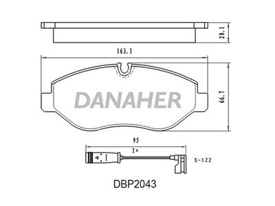 DBP2043 DANAHER Комплект тормозных колодок, дисковый тормоз