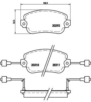 P23007 BREMBO Комплект тормозных колодок, дисковый тормоз