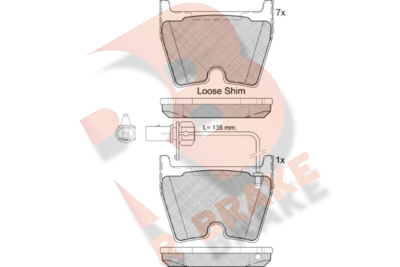 RB2113208 R BRAKE Комплект тормозных колодок, дисковый тормоз