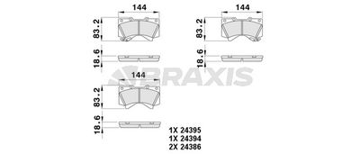 AA0484 BRAXIS Комплект тормозных колодок, дисковый тормоз