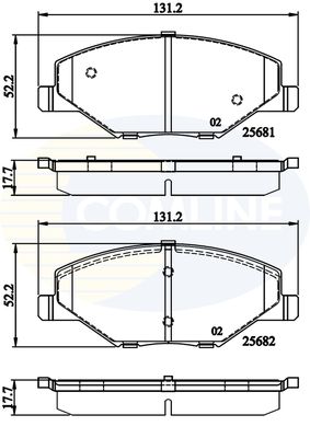 CBP02126 COMLINE Комплект тормозных колодок, дисковый тормоз