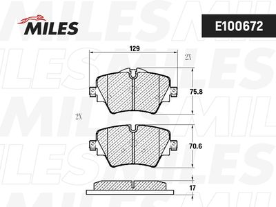 E100672 MILES Комплект тормозных колодок, дисковый тормоз