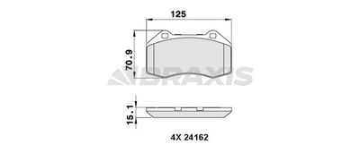 AA0288 BRAXIS Комплект тормозных колодок, дисковый тормоз