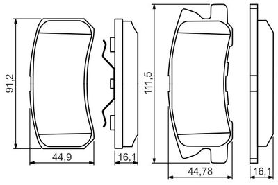 0986495357 BOSCH Комплект тормозных колодок, дисковый тормоз