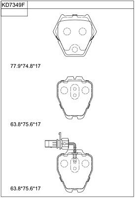 KD7349F ASIMCO Комплект тормозных колодок, дисковый тормоз