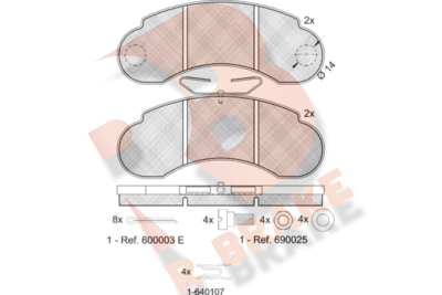 RB0893066 R BRAKE Комплект тормозных колодок, дисковый тормоз