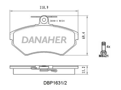 DBP16312 DANAHER Комплект тормозных колодок, дисковый тормоз