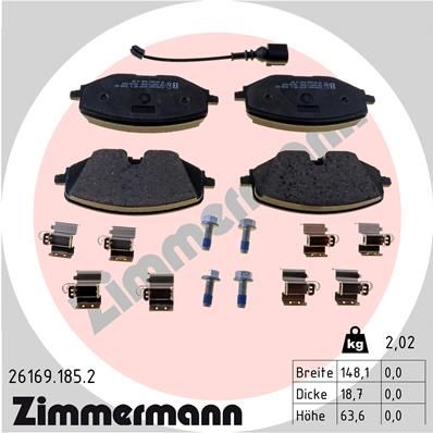 261691852 ZIMMERMANN Комплект тормозных колодок, дисковый тормоз