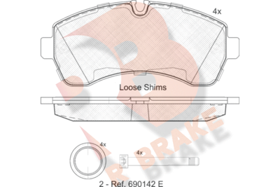 RB1785 R BRAKE Комплект тормозных колодок, дисковый тормоз