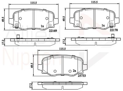 ADB32303 COMLINE Комплект тормозных колодок, дисковый тормоз