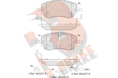 RB2427 R BRAKE Комплект тормозных колодок, дисковый тормоз