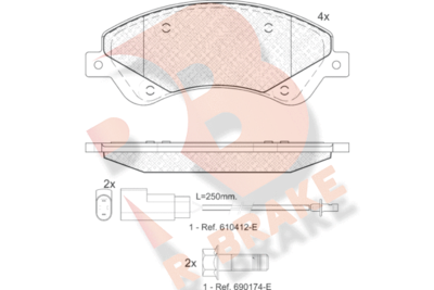 RB1792 R BRAKE Комплект тормозных колодок, дисковый тормоз