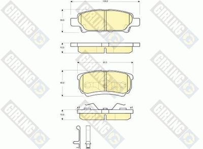 6133419 GIRLING Комплект тормозных колодок, дисковый тормоз