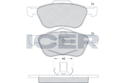 181528 ICER Комплект тормозных колодок, дисковый тормоз
