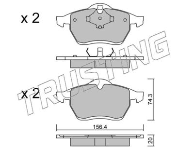 2880 TRUSTING Комплект тормозных колодок, дисковый тормоз