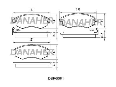 DBP6061 DANAHER Комплект тормозных колодок, дисковый тормоз