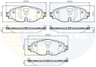 CBP02158 COMLINE Комплект тормозных колодок, дисковый тормоз