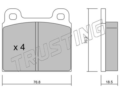0800 TRUSTING Комплект тормозных колодок, дисковый тормоз