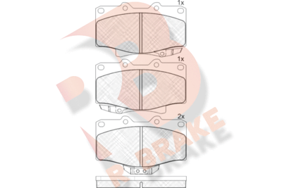 RB1025 R BRAKE Комплект тормозных колодок, дисковый тормоз