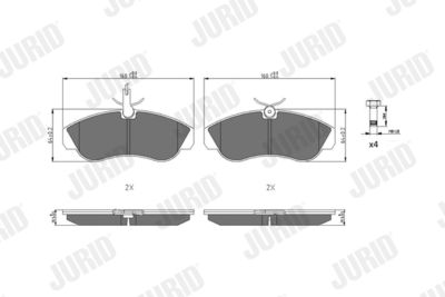 571840J JURID Комплект тормозных колодок, дисковый тормоз