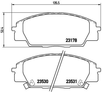 P28032 BREMBO Комплект тормозных колодок, дисковый тормоз