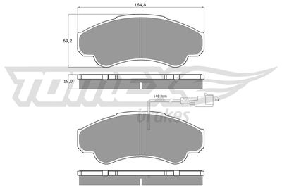 TX1247 TOMEX Brakes Комплект тормозных колодок, дисковый тормоз